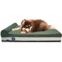 Sonstiges Lit orthopédique pour chien en mousse à mémoire de forme, couleur vert foncé, dimensions 115x71x20 cm