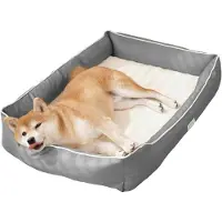 Emme Panier orthopédique pour chien et chat, très résistant, lavable, couleur gris, dimensions : 90 x 60 x 14 cm