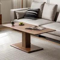 Sonstiges Table basse en bois massif chêne, dimensions 120x60 cm, hauteur réglable de 47 à 72 cm