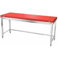 GOLDINOX Table de travail en inox 1800x600 mm avec plaque de découpe rouge et renfort PREMIUM -
