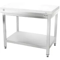 GOLDINOX Table de travail en inox 1000x700 mm avec plaque de découpe blanche PREMIUM -