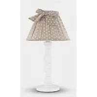 In.tec® Lampe de table SWEET en bois blanc avec abat-jour en tissu