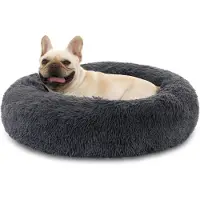 Merkloos Lit rond pour animaux de compagnie, diamètre 70 cm, idéal pour chiens et chats, avec une fonction anti-anxiété