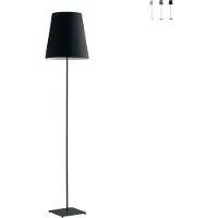 LUCE Design Lampadaire ELVIS en métal noir avec abat-jour en tissu 155 cm.