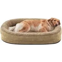 Sonstiges Lit orthopédique pour chien, dimensions 122x89 cm, couleur beige clair, avec housse imperméable et revêtement en polaire