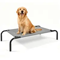 Sonstiges Lit surélevé pour chien, structure en acier, maille Teslin respirante, hauteur 20 cm, taille L