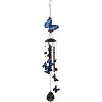 OEM Mobile à vent en métal - Décoration de jardin - Sons apaisants - Design colibri et papillon - 965 cm - Forme de papillon