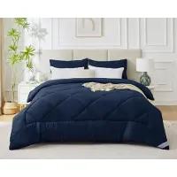 Merkloos Couverture d'hiver, dimensions 220 x 240 cm, couleur bleu marine, 450 g/m², pour draps
