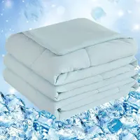 Merkloos Couverture rafraîchissante de 228x274 cm, technologie innovante, couleur bleu glacier, idéale pour les personnes souffrant de transpiration nocturne