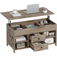 Sonstiges Table basse réglable en hauteur, dimensions 50 x 100 cm, couleur camel/noir