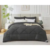 Merkloos Couverture d'hiver 200x200 cm, 450 g/m², de couleur grise, pour lit