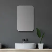 Merkloos Armoire de salle de bain ovale avec boîtier en aluminium
