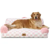 Sonstiges Lit orthopédique pour chat, lit pour chien, peluche, 104x69 cm, lavable, rose