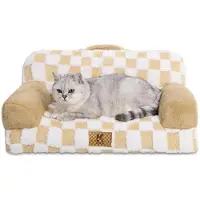 Sonstiges Lit orthopédique pour chats, doux et moelleux, dimensions 66x37 cm, lavable, adapté également aux petits chiens, couleur kaki