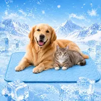 Sonstiges Tapis rafraîchissant pour chiens, 70x55 cm, bleu. Résistant aux griffes, lavable, auto-refroidissant