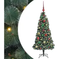 vidaXL Arbre de Noël artificiel pré-éclairé avec jeu de boules vert