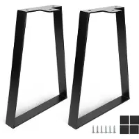 Merkloos Lot de 2 pieds de table trapézoïdaux en métal, de 35 cm