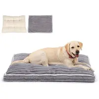 Sonstiges Panier pour chien, adapté aux grandes races, avec housse amovible et lavable, conçu pour soulager la pression, antidérapant, de couleur grise, dimensions : 106 x 80 x 13 cm