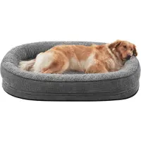 Sonstiges Lit orthopédique pour chien, gris, 122x89 cm, imperméable, avec rembourrage en polaire 360°