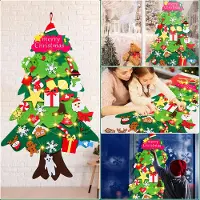 SWANEW Arbre de Noël en feutre pour enfants,DIY Arbre de Noël en feutre pour enfants avec décorations,Arbre de Noël en feutre 3D,Arbre de Noël en feutre Set pour Accueil Arbre de Noël décoré