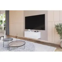 Hajduk furniture Meuble TV Suspendu Blanc Brillant 90x35x40 cm Push-to-Open Modulable