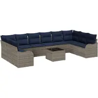 vidaXL Ensemble de canapé , 11 pièces, gris, en polyester