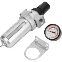 Markenlos Filtre à air comprimé et régulateur de pression de 1/2 pouce, avec manomètre de 0 à 150 psi - Filtre et régulateur de pression d'air de haute qualité