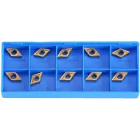 Markenlos Pointe de coupe en carbure de tungstène diamantée pour machines CNC - 10 pièces, outil de tournage indexable pour tour, avec boîte