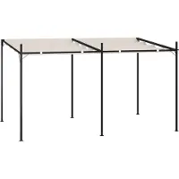 vidaXL Pavillon avec toit extensible 400x300x233 cm Crème