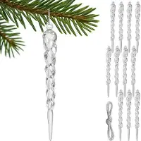 Northio Glaçons de Noël en acrylique, lot de 12, longueur 13 cm