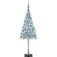 vidaXL Sapin de Noël avec 300 LED Blanc 180 cm PE et acier