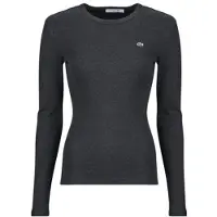Lacoste T-shirt T-shirt en coton côtelé slim fit femmes - Gris - FR 36