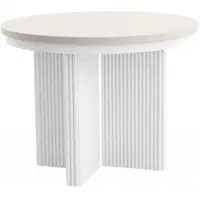 Beautysofa | Table extensible ronde PRESTIGE, diamètre 120–200 cm, couleur cachemire/blanc. Table à manger moderne pour salle à manger, cuisine, style scandinave et industriel