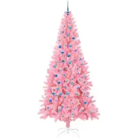 vidaXL Sapin de Noël avec 300 LED avec support Rose 240 cm PVC
