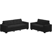 vidaXL Ensemble de canapé 2 pièces avec coussins, velours noir