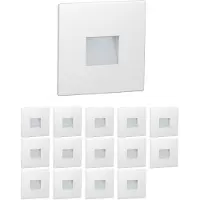 Ledscom.de : 15 spots LED pour escaliers/appliques murales, adaptés à une utilisation intérieure et extérieure, type downlight, carrés, 85 x 85 mm, lumière blanc chaud