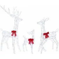 vidaXL , famille de rennes décoratifs en LED pour Noël, 700 LED, lumière blanche froide