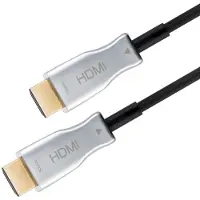 Goobay Câble optique hybride HDMI haute vitesse avec Ethernet AOC (50 m), Câble vidéo, Noir, Argent