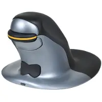Top-Cousins Penguin 3-in-1 vertical mouse, medium (Filaire, Sans fil), Souris, Noir, Argent