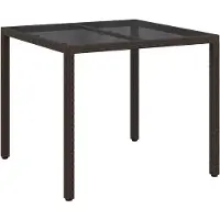vidaXL Table de jardin marron 90 x 90 x 75 cm en polyrotin