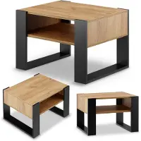 Merkloos Table basse moderne en bois massif, largeur 65 cm
