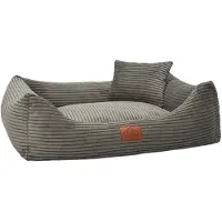 Merkloos Coussin pour chien en velours côtelé avec housse lavable (marron, dimensions 67x52 cm)