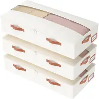 Merkloos Omgoods - Coffret de rangement sous lit, ensemble de 3, avec couvercle transparent