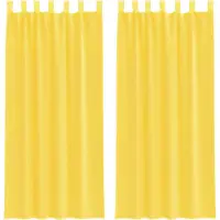 vidaXL Voile Rideaux avec passants 2 pcs. Jaune 140x225 cm