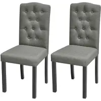 vidaXL Chaise de salle à manger 2 pcs. Gris Tissu