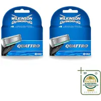 Wilkinson 2 lames de rechange Quattro avec coupe-bordures de précision - Pack de rechange - 2 pièces