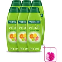 Palmolive 6 flacons de shampooing Fris Vitaal, parfum agrumes, 350 ml, lot de 6