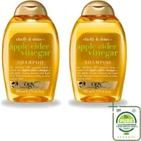 OGX 2 flacons de shampooing clarifiant et brillant à la vinaigre de cidre de la marque , format 385 ml - Lot de 2