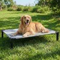 Merkloos Elzusha - Lit surélevé pour chiens, taille XL, 130x92x24 cm - Robuste et antidérapant