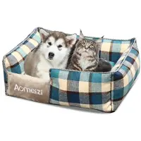 Merkloos Elzusha - Petit lit pour chien avec base antidérapante et bords surélevés, amovible et lavable